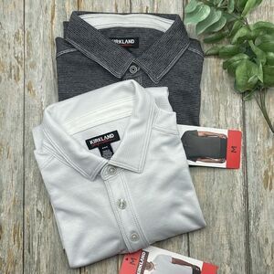 Men’s Short Sleeve Active Golf Polo Shirts 2-Pack Size M